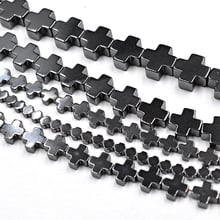 Natural Stone cross Hematite Beads Round Loose Beads 4mm 6mm 8mm 10mm 12mm  DIY Necklace Bracelet Jewelry Making Accessories 2024 - buy cheap