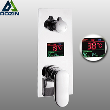 Wall Mounted Brass Shower Control Mixer Valve Digital Temperature Display 2-3 Ways Pre-box Intelligent Bath Shower Mixers 2024 - buy cheap