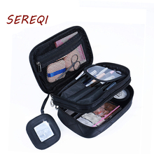 Portable Makeup Bag Double Layer Toiletry Cosmetic Brush Organizer with Mirror for Women Multifunctional Travel Cosmetic bag 2024 - buy cheap