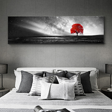 Tela modular hd impressões pôsteres decorativos, arte da parede, imagens 1 peça, árvore vermelha, arte, cenário, pinturas de paisagem sem moldura 2024 - compre barato