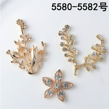 50pcs/lot Gold Color Alloy Crystal Flower Leaf Branch Charms Flower Pendant for Wedding Fashion Jewelry Findings Handmade Craft 2024 - buy cheap