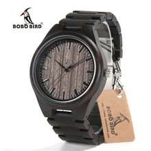 BOBO BIRD Luxury Brand Men Watches All Black Wooden Wristwatches with Wooden Band Wood Watches for Men relogio masculino 2024 - buy cheap