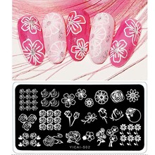 Plantillas para estampado de uñas con patrón de flores, plantilla de manicura, 1 unidad 2024 - compra barato