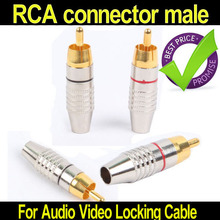 100 Pcs High quality RCA Male Plug Gold Audio Video Locking Cable Adapter Connector Red + Black 2024 - buy cheap