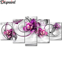 Dispaint 5pcs Full Square/Round Drill 5D DIY Diamond Painting "Flower orchid" Multi-picture Combination Embroidery 5D Decor 2024 - buy cheap