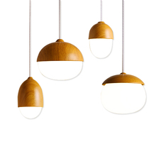 Arte moderna bola de vidro 4 estilos madeira pingente luz luzes led para sala estar e27 lâmpada sombra designer restaurante luminárias