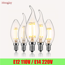 1x LED Lamp E12 2W 4W AC 110V Energy saving NOT Dimmable Filament Glass Housing Bulb Light Retro Candle Pointed-tail Lighting 2024 - buy cheap