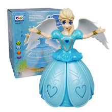 Boneca frozen, brinquedos da princesa elsa e anna com asas, boneco de ação com projeção de dança rotativa, modelo de música para meninas 2024 - compre barato