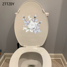 ZTTZDY 22.9*22.4CM Cartoon Flower Fresh Art Home Rooms Wall Decal Creative WC Toilet Seat Stickers T2-0325 2024 - buy cheap