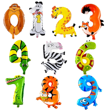 1Piece Animal ballons Number Foil Inflatable Party Balloons Happy Birthday Balloons Ball for kids child Wedding Balloons figures 2024 - buy cheap