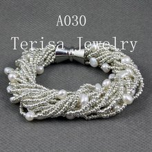 New Free Shipping A030, Grade AAA.Natural Fresh Water Pearls Size:6-7mm.16 String.Color:White color.Vogue Bracelet. 2024 - buy cheap