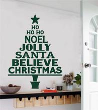 Noel Jolly Santa Quotes Christmas Tree Wall Sticker Vinyl Art Home Deco Wall Mural Removable YOYOYU Wall Sticker Y-773 2024 - buy cheap