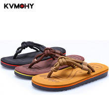 Slippers Men Flip-flops Fashion Couple Beach Slippers EVA Sole Waterproof Sandals Pantoufle Homme Black Kahaki 37-44 2024 - buy cheap