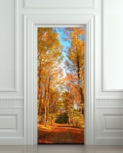 Pegatina de pared 3D DIY, Mural, decoración del hogar, Otoño, sendero forestal, calcomanía extraíble para puerta, 77x200cm 2024 - compra barato