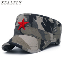 Fashion Red Star Men Cap Embroidered Flat Hats Army Cap Outdoor Sun Casual Sports Tactical Caps German Cadet Military Caps 2024 - buy cheap