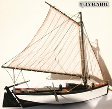 Free shipping Classic wooden sail boat model scale 1/35 "FLATTIE" finshing boat model 2024 - buy cheap