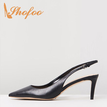 Black Nude Slingbacks Pointed Toe High Stilettos Pumps Woman Thin Heels Large Size 11 16 Buckle For Office Ladies Shoes Mature 2024 - buy cheap
