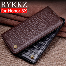 RYKKZ Genuine Leather Flip Case For Huawei Honor 8X Cover Magnetic case For Honor 8X Max Cases Leather Cover Phone Cases Fundas 2024 - buy cheap