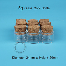 Frasco de vidro 5g para teste 5ml, frasco tampa de cortiça com recipiente vazio mini 2024 - compre barato