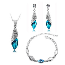 quality rhinestone crystal Flower bud Necklace Earring bracelet Fashion jewelry set dropshipping birthday gift Luxury lover girl 2024 - buy cheap