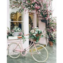 Pintura de bicicleta com miçangas 5d, faça você mesmo, pintura de strass, mosaico, bordado, flor, porta de casamento, decoração, arte, artesanato 2024 - compre barato