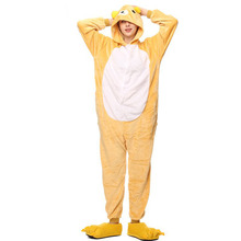 Pijama kigurumi rilakkuma, pijama amarelo de flanela com desenho de animal para festa, cosplay e trajes de dormir 2024 - compre barato