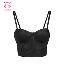 Sutiã preto de algodão macio, cor sólida, para mulheres, super push up, sexy, busto crop top, roupa interior gótico 2024 - compre barato