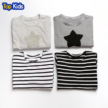 2022 new arrival spring autumn children clothes cotton long sleeve baby girl clothes striped T-shirt stylish design tee for girl 2024 - buy cheap