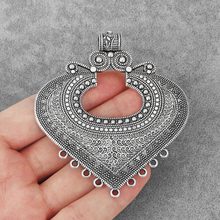 2PCS Large Tone Abstract Open Love Heart Charms Pendants Connector for Necklace Jewelry Findings 2024 - buy cheap
