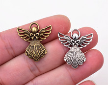 NEW 26x23mm 10pcs/lot Two Colors Plated Angel Pendant For DIY Necklace Bracelet Jewelry Accessories 2024 - buy cheap