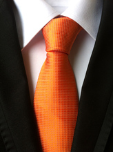 Novo gravata formal masculina, gravata laranja tecida com jacquard 2024 - compre barato