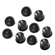 10 Pcs 2 Terminals SPST On/Off Round Rocker Switch AC 10A/250V 12A/125V UL  Listed 2024 - buy cheap