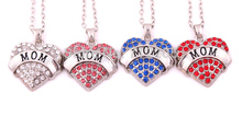 New Arrival big hearts MOM with crystals heart chain necklace 2024 - buy cheap