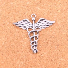 29Pcs Antique Silver Plated caduceus medical symbol md Charms Diy Handmade Jewelry Findings Accessories 40*40mm 2024 - buy cheap