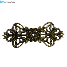 Doreen box adorável 30 tom de bronze conector de envoltório flor filigrana 7.4x3.1cm (b13810) 2024 - compre barato