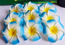 Декоративные цветы, Голубого цвета, 6 см, в виде жасмина, плюмерии, без зажима, для свадебного украшения, 100 шт. 2024 - купить недорого