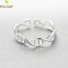 100% 925 Sterling Silver Double Spiral Structure DNA Open Rings For Women Personality Fashion Fine  Jewelry Flyleaf 2024 - buy cheap