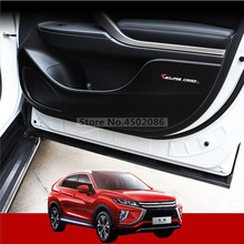 Nuevo coche puerta lado interior Anti-retroceso contra una fibra de carbono protectora placa estera de cuero para Mitsubishi Eclipse Cruz 2018 2024 - compra barato