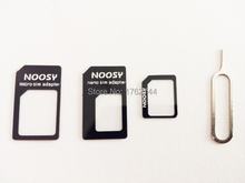 100 шт. 4 in1 NOOSY Dual SIM карты адаптера для iPhone 6 5 4S Samsung нано сим-карты адаптера микро-SIM-карты адаптера Eject Булавки ключ 2024 - купить недорого