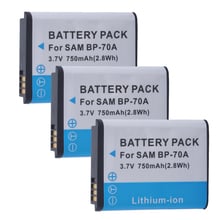 Batmax-batería BP-70A BP70A para Samsung ST95 ST100 ST6500 SL50 SL600 TL205 WB30F WB35F DV150F ES65 ES67 MV800 PL80, 3 unidades 2024 - compra barato
