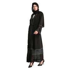 Мусульманское платье abaya Дубай кружевная Абая для женщин moslim jurken islamitissche kleding open abaya feminina мусульманская одежда 2024 - купить недорого