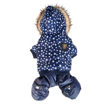 New Arrival Blue Popuplar Hooded Warm Winter Thickness Pet Dog Clothes Cat Puppy Dogs Coat Jackets With Star Pattern From S-XL 2024 - buy cheap