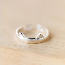 Jisensp gato oreja anillo de dedo diseño abierto lindo anillo de joyería de moda para mujeres jóvenes niños regalos anillo ajustable al por mayor 2024 - compra barato