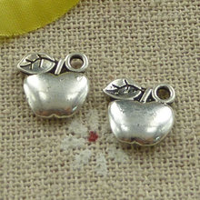 Abalorios de manzana de plata tibetana de 300 piezas 11x10mm #3303 2024 - compra barato