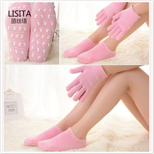 Reusable SPA Gel Socks & gloves Moisturizing whitening exfoliating velvet smooth beauty hand foot care silicone socks 4PCS 2024 - buy cheap