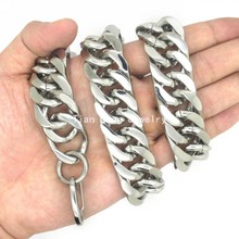 8"-40" 19mm Heavy Huge Men's Silver Color Curb Cuban Chain Necklace 316L Stainless Steel Necklace Hot Jewelry 2024 - buy cheap
