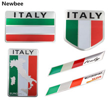 Newbee Italy Flag 3D Metal Emblem Badge Car Styling Motorcycle Decal for Renault Peugeot Citroen Chevrolet Ford VW Benz Skoda 2024 - купить недорого