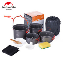 Naturehike 2-3 Person Camping Pot Sets Portable Outdoor Cookware Picnic Pot Pan Picnic Bowl Travel Mess Kits NH15T401-G 2024 - buy cheap