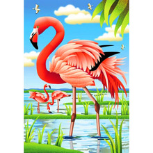 5D DIY Diamond Paintings Full Round Drill Red Flamingo Mosaic Art Animals Velet Canvas Kits Embroidery Stickers Decoration Home 2024 - buy cheap