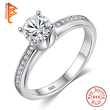 100% Genuine Solid 925 Sterling Silver Rings For Women Luxury Circle CZ Wedding & Engagement Ring Fashion Jewelry 2024 - buy cheap